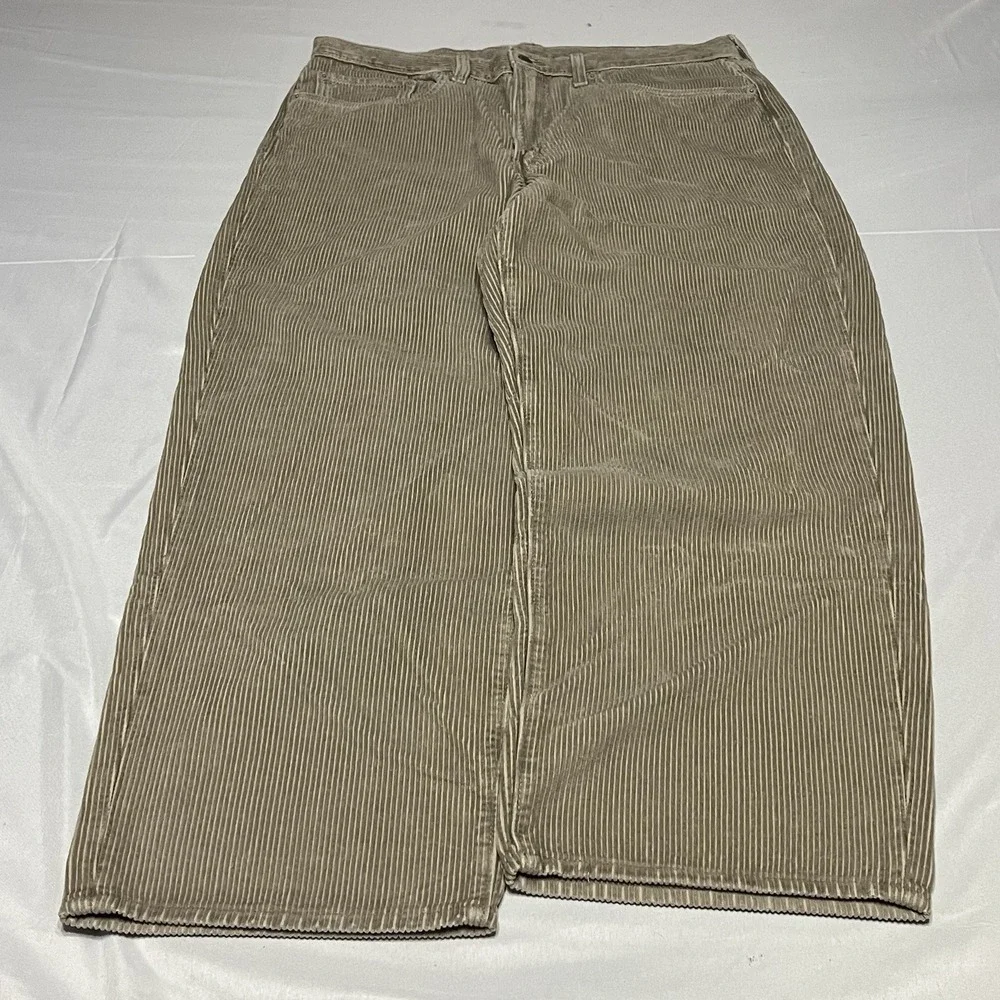 Levis Premium 578 Baggy Corduroy Pants Mens 34x30 (Fits 34x28) Beige Tan Skate